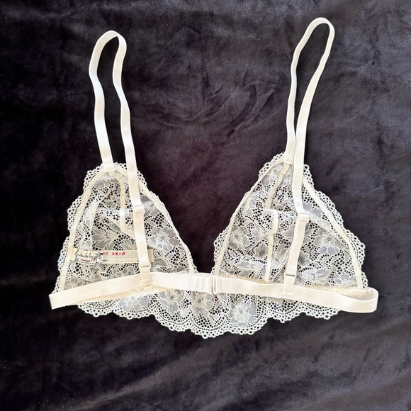 NWOT Free People Bright Eyes Romantic Coquette Sheer Lace Bralette in Ivory - Picture 7 of 7